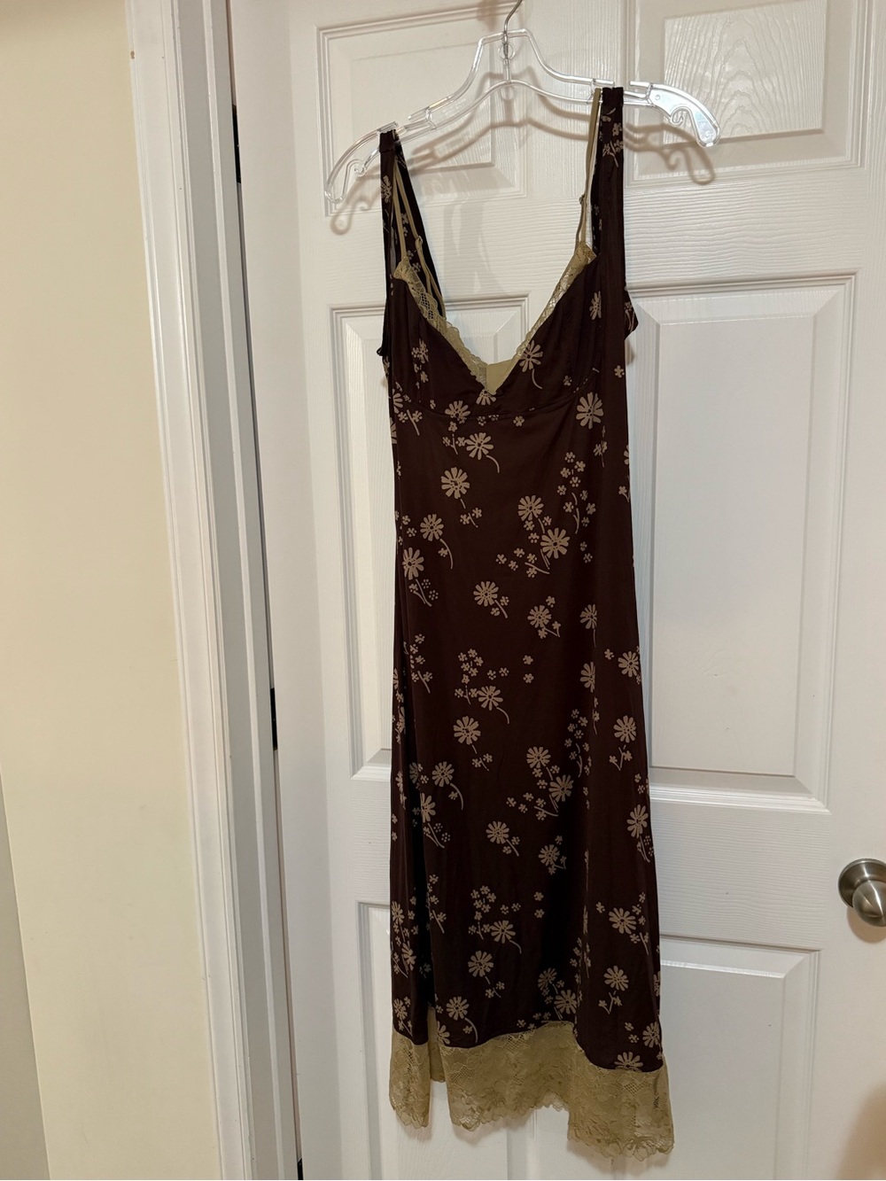 Intimately Free People Brown Beige Lace Slip